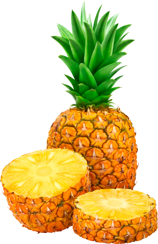 Whole and Sliced Pineapple Cutout